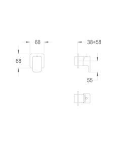 Daily 44 External part for wall-mounted built-in mixer by Fir Italia - view 2