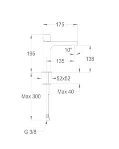 Daily Cube 45 Wash basin mixer, 195 mm high, center distance 135 mm long, without pop-up drain by Fir Italia - view 2