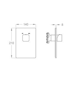 Daily Cube 45 External part for wall-mounted built-in one-way shower mixer by Fir Italia - view 2