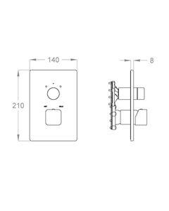 Daily Cube 45 External part for wall-mounted built-in shower mixer with two-way diverter by Fir Italia - view 2