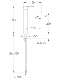 Sweet 46 Wash basin mixer, 295 mm high, center distance 165 mm long, without pop-up drain by Fir Italia - view 2