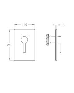 Sweet 46 External part for wall-mounted built-in one-way shower mixer by Fir Italia - view 2