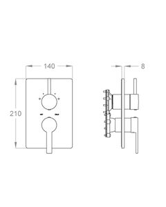 Sweet 46 External part for wall-mounted built-in shower mixer with three-way diverter by Fir Italia - view 2