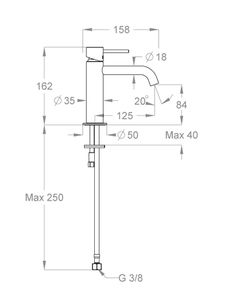 CleoSteel 48 CleoSteel Mini - Wash basin mixer, 162 mm high, center distance 125 mm long, without pop-up drain by Fir Italia - view 2