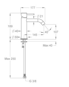 CleoSteel 48 Wash basin mixer, 189 mm high, center distance 145 mm long, without pop-up drain by Fir Italia - view 2
