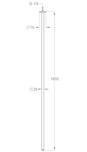 CleoSteel 48 Ceiling-mounted water spout 1/2'', 1600 mm long by Fir Italia - view 2