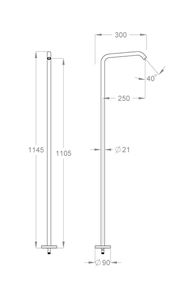 CleoSteel 48 Floor-mounted water spout 1/2'', center distance 250 mm long, 1145 mm high by Fir Italia - view 2