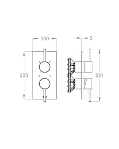 CleoSteel 48 External part for wall-mounted built-in shower mixer with two-way diverter by Fir Italia - view 2