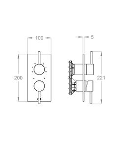 CleoSteel 48 External part for wall-mounted built-in shower mixer with four-way diverter by Fir Italia - view 2