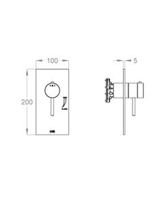 CleoSteel 48 External part for wall-mounted built-in thermostatic shower mixer with stop valve by Fir Italia - view 2
