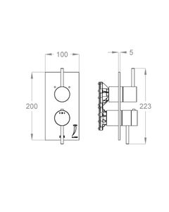 CleoSteel 48 External part for wall-mounted built-in thermostatic shower mixer with stop valve and two-way diverter by Fir Italia - view 2