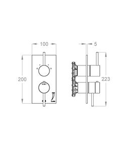 CleoSteel 48 External part for wall-mounted built-in thermostatic shower  mixer with stop valve and three-way diverter by Fir Italia - view 2