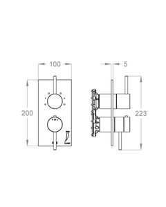 CleoSteel 48 External part for wall-mounted built-in thermostatic shower mixer with stop valve and four-way diverter by Fir Italia - view 2
