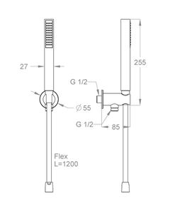 Sweet 46 Built-in anti-lime hand shower set with wall water inlet by Fir Italia - view 2