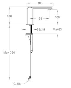 PlaySteel 58 Wash basin mixer, 130 mm high, center distance 135 mm long, without pop-up drain by Fir Italia - view 2