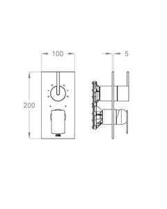 PlaySteel 58 External part for wall-mounted built-in shower mixer with four-way diverter by Fir Italia - view 2