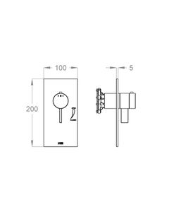 PlaySteel 58 External part for wall-mounted built-in thermostatic shower mixer with stop valve by Fir Italia - view 2