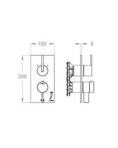 PlaySteel 58 External part for wall-mounted built-in thermostatic shower mixer with stop valve and two-way diverter by Fir Italia - view 2