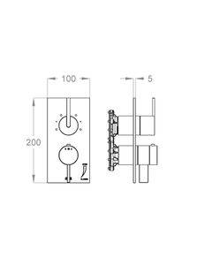 PlaySteel 58 External part for wall-mounted built-in thermostatic shower mixer with stop valve and four-way diverter by Fir Italia - view 2