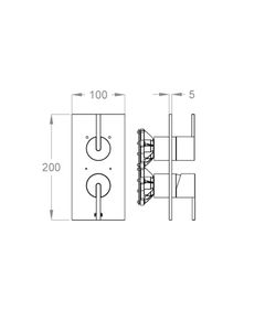 LifeSteel 59 External part for wall-mounted built-in shower mixer with two-way diverter by Fir Italia - view 2