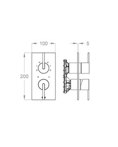 LifeSteel 59 External part for wall-mounted built-in shower mixer with four-way diverter by Fir Italia - view 2