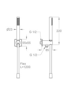 Doda 67 Built-in anti-lime hand shower set with wall water inlet by Fir Italia - view 2