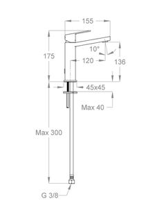 Doda 67 Wash basin mixer, 175 mm high, center distance 120 mm long, without pop-up drain by Fir Italia - view 2