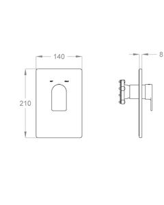 Doda 67 External part for wall-mounted built-in one-way shower mixer by Fir Italia - view 2