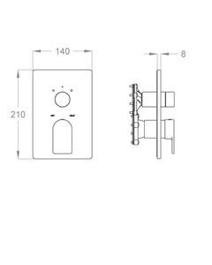 Doda 67 External part for wall-mounted built-in shower mixer with two-way diverter by Fir Italia - view 2