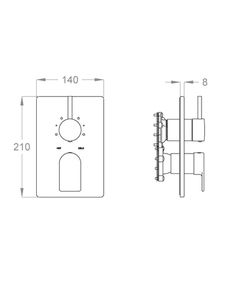 Doda 67 External part for wall-mounted built-in shower mixer with four-way diverter by Fir Italia - view 2