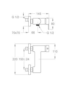 Doda 67 Wall-mounted shower mixer with flex hose connection by Fir Italia - view 2