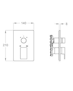 Kelio 63 External part for wall-mounted built-in shower mixer with two-way diverter by Fir Italia - view 2