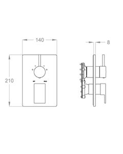 Kelio 63 External part for wall-mounted built-in shower mixer with three-way diverter by Fir Italia - view 2