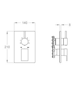 Kelio 63 External part for wall-mounted built-in shower mixer with four-way diverter by Fir Italia - view 2