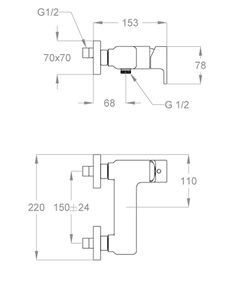 Kelio 63 Wall-mounted shower mixer with flex hose connection by Fir Italia - view 2