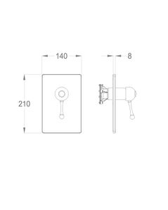 Melrose 70 External part for wall-mounted built-in one-way shower mixer by Fir Italia - view 2