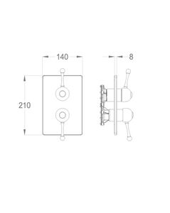 Melrose 70 External part for wall-mounted built-in shower mixer with four-way diverter by Fir Italia - view 2