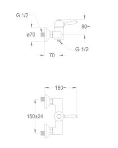 Melrose 71 Wall-mounted shower mixer with flex hose connection by Fir Italia - view 2