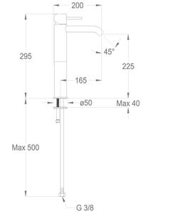 Cleo 84 Wash basin mixer, 295 mm high, center distance 165 mm long, without pop-up drain by Fir Italia - view 2