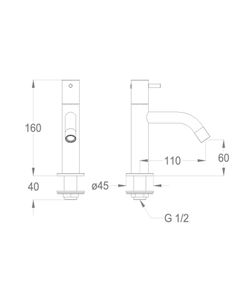 Cleo 84 Basin pillar tap by Fir Italia - view 2
