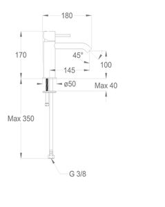 Cleo 84 Wash basin mixer, 170 mm high, center distance 145 mm long, without pop-up drain by Fir Italia - view 2