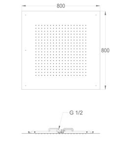 Built-in shower heads External part for built-in ceiling-mounted stainless steel shower head 800x800 mm by Fir Italia - view 2