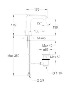 Déco 87 Wash basin mixer, 175 mm high, center distance 135 mm long, with pop-up drain and pull-rod by Fir Italia - view 2