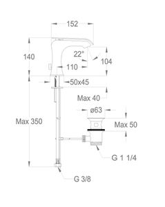 Déco 87 Wash basin mixer 140 mm high, center distance 110 mm long, with pop-up drain and pull-rod by Fir Italia - view 2