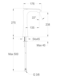 Déco 87 Wash basin mixer, 275 mm high, center distance 135 mm long, without pop-up drain by Fir Italia - view 2