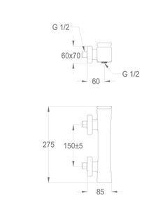 Déco 87 Wall-mounted shower mixer with flex hose connection by Fir Italia - view 2