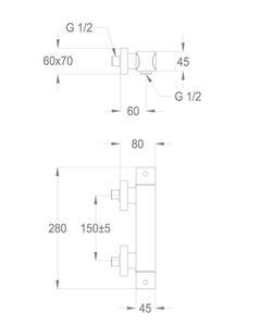 Déco 87 Wall-mounted thermostatic shower mixer with flex hose connection by Fir Italia - view 2