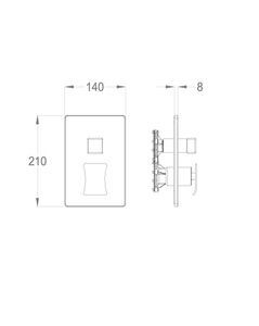 Déco 87 External part for wall-mounted built-in shower mixer with two-way diverter by Fir Italia - view 2