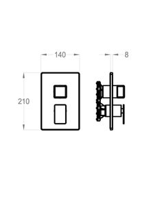 Déco 87 External part for wall-mounted built-in shower mixer with four-way diverter by Fir Italia - view 2