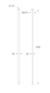 Dynamica 88 Ceiling-mounted water spout 1/2'', 1570 mm long by Fir Italia - view 2
